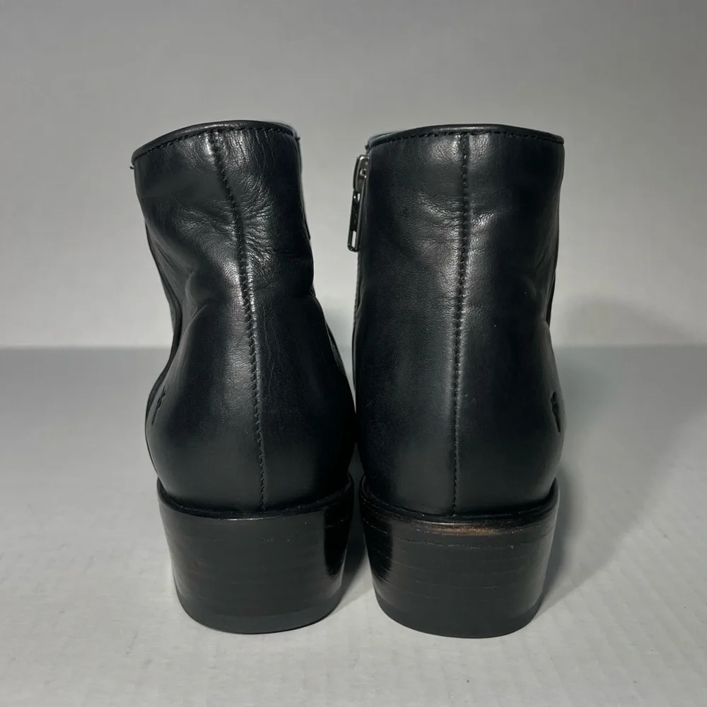 Frye Women’s 8.5 B Black Leather Carson Piping Ankle Boots Booties - Picture 9 of 12